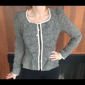 Anthropologie blazer with peplum and zip up front